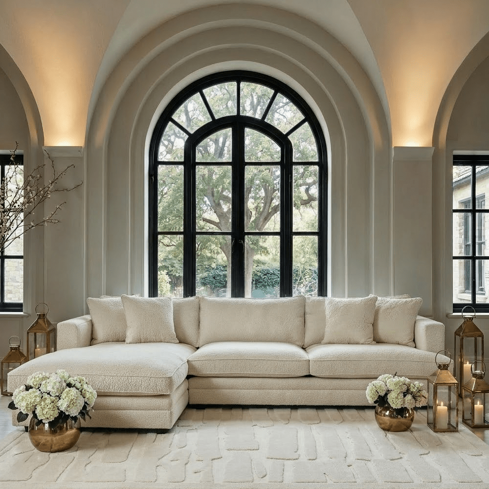 Avienne Cream Chenille Left Hand Facing Chaise End Sofa Sofa