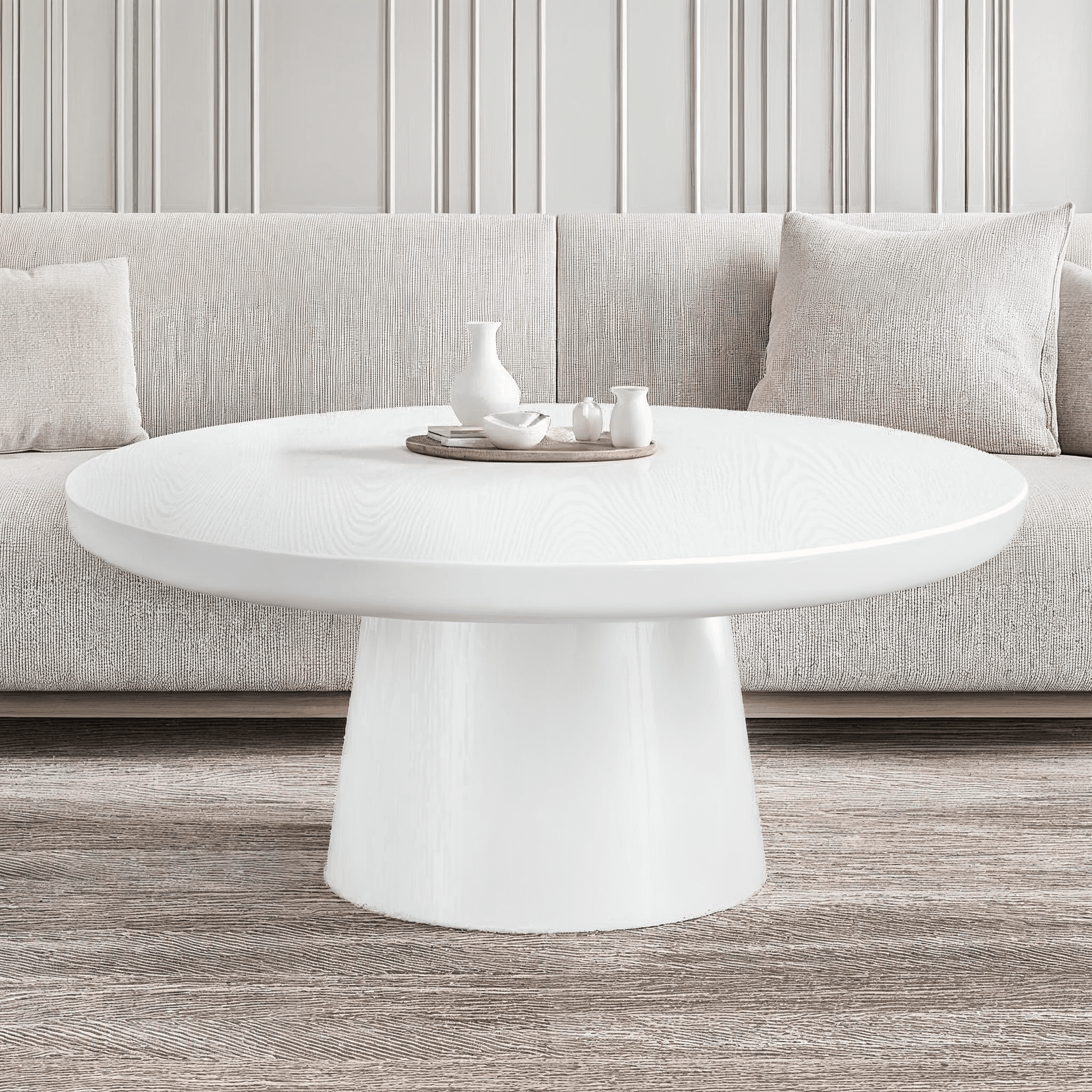 Azure White Round Coffee Table Furniture