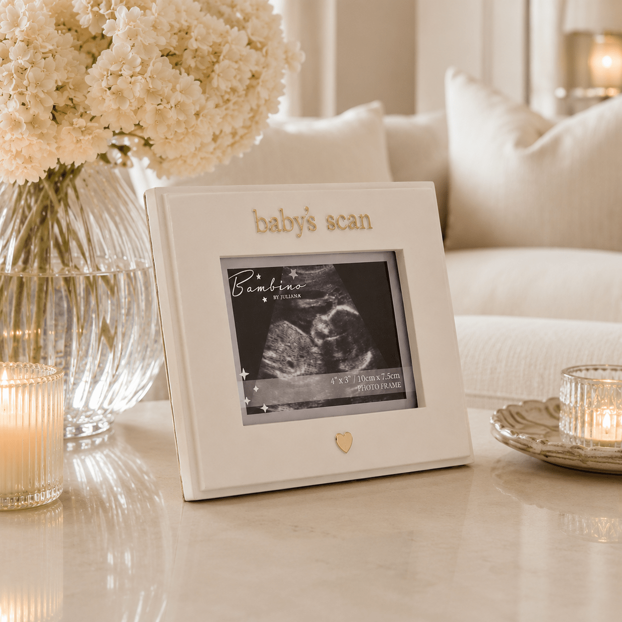 Baby's Scan Cream & Gold Photo Frame Accessories