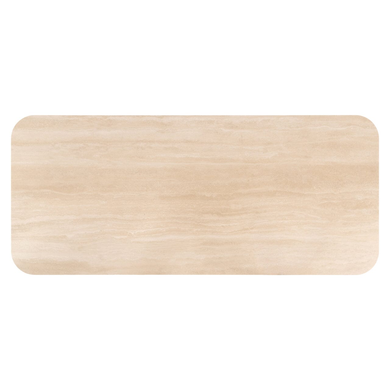 Balerno Large Deep Brown Wooden Dining Table with Travertine Top Furniture