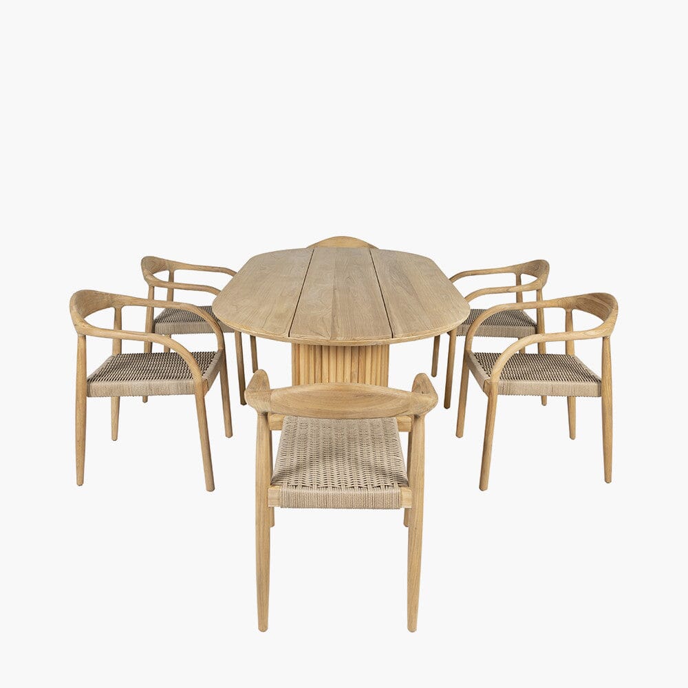 Bali Luxury Teak Outdoor 6 Seater Dining Set Outdoor