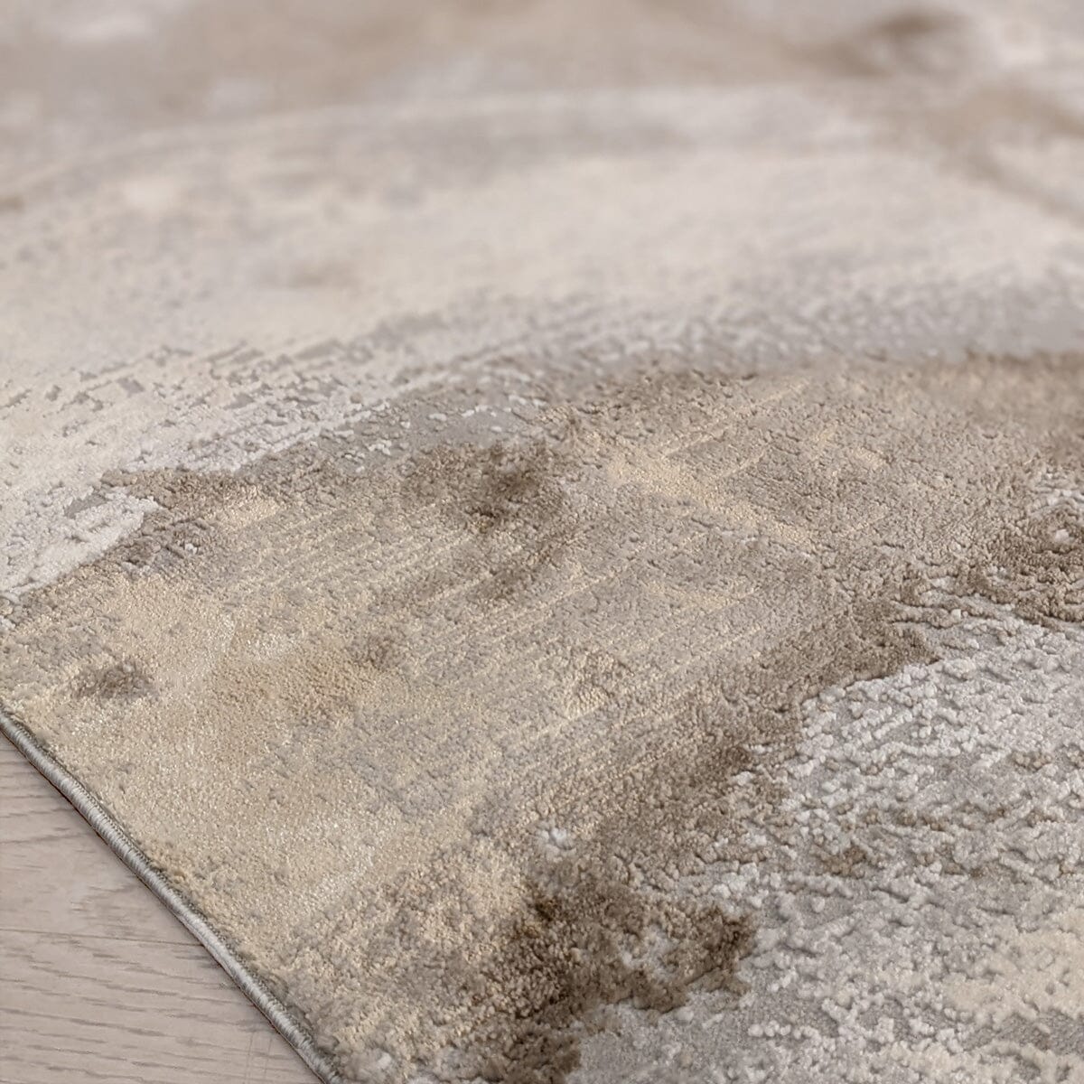 Biscotti Luxury Abstract Cream & Mink Metallic Rug Textiles