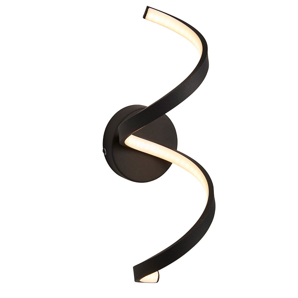 Black LED Twisted Outdoor Wall Light Lighting