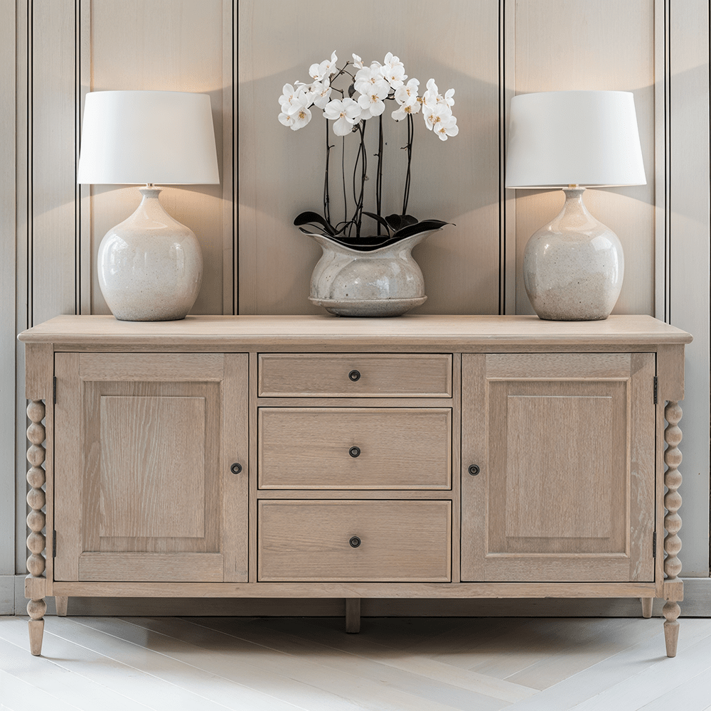 Blenheim 2 Door 3 Drawer Oak Sideboard Furniture