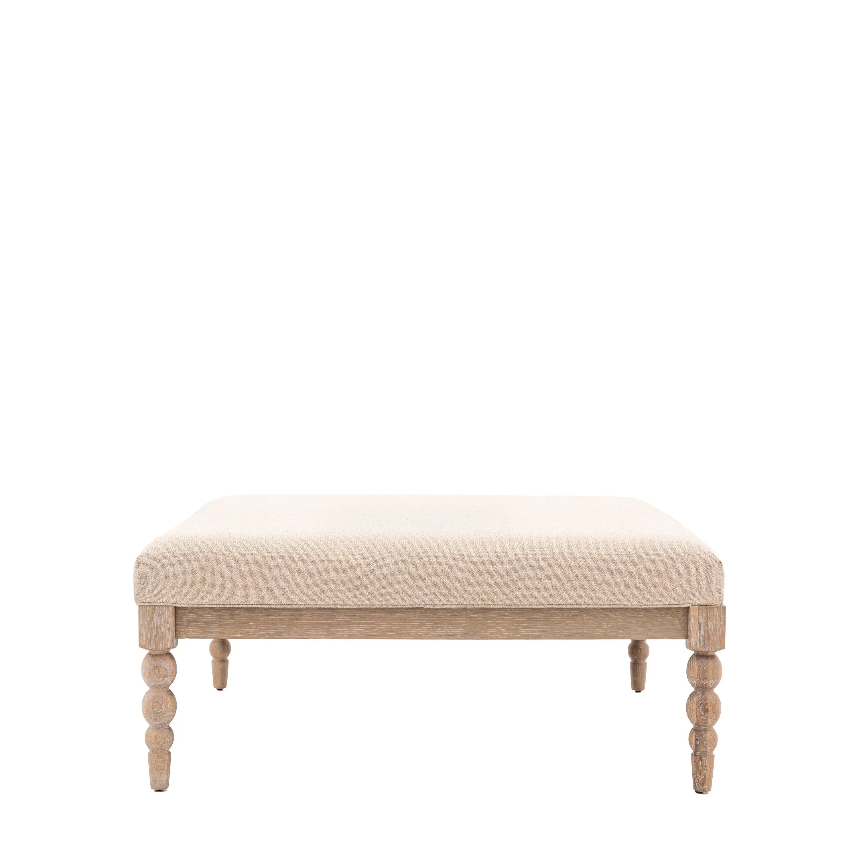 Blenheim Linen Fabric Top Square Coffee Table with Oak Legs Furniture