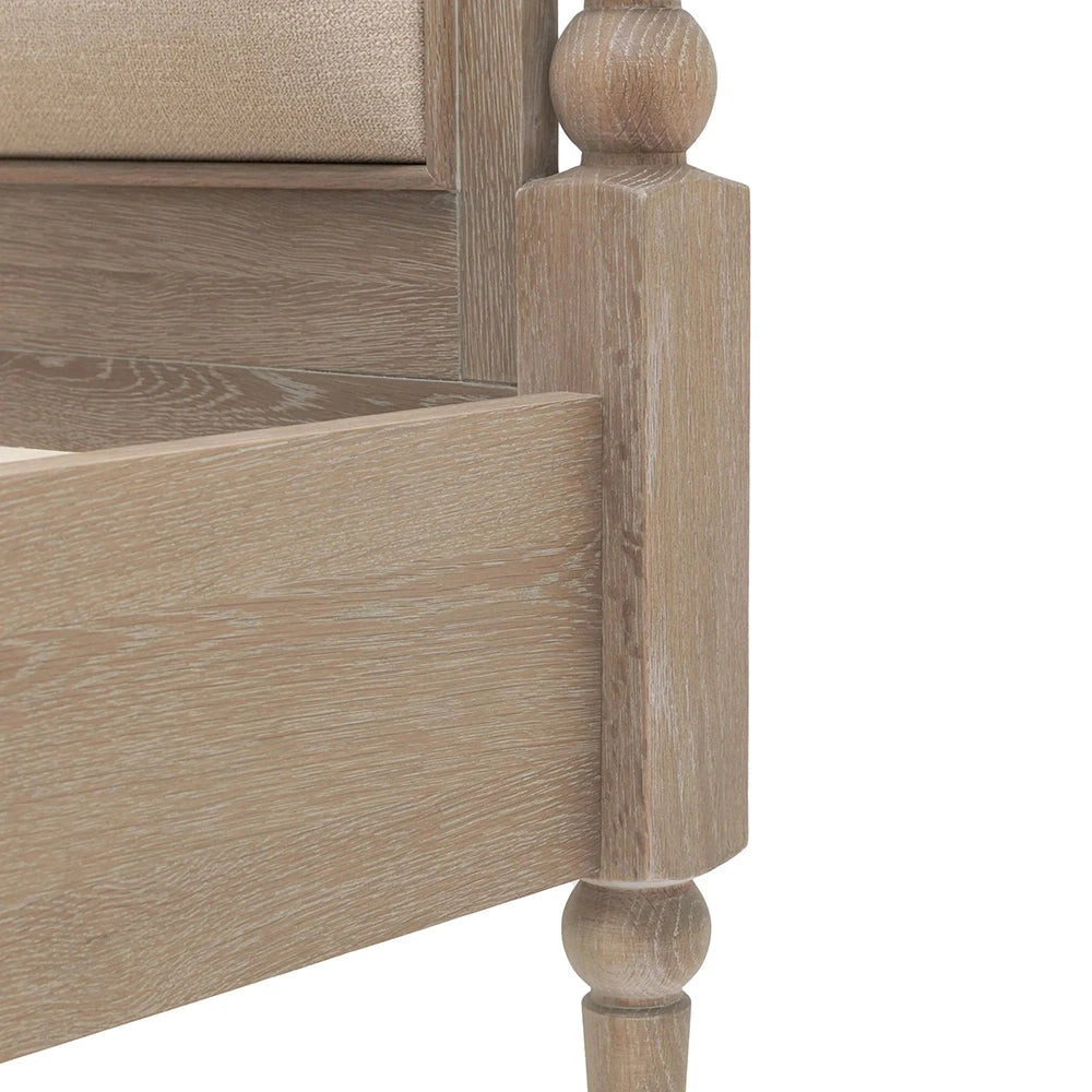 Blenheim Luxury Cream & Lightwashed Wood Upholstered Bed Beds and Headboards