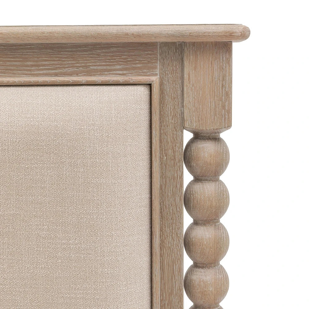 Blenheim Luxury Cream & Lightwashed Wood Upholstered Bed Beds and Headboards