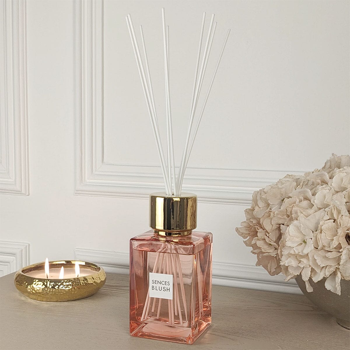 Blush Rose Scented Pink & Gold Large Reed Diffuser - 500ml Fragrance