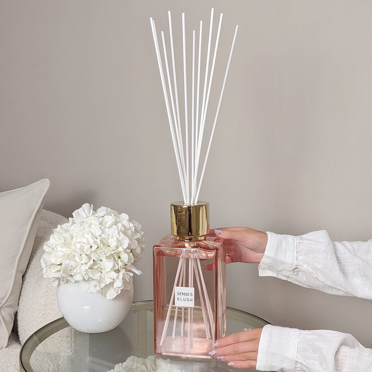 Blush Rose Scented Pink & Gold XL Reed Diffuser - 2200ml Fragrance