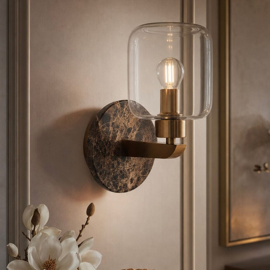 Bonnie Brown Marble & Glass Wall Light Lighting