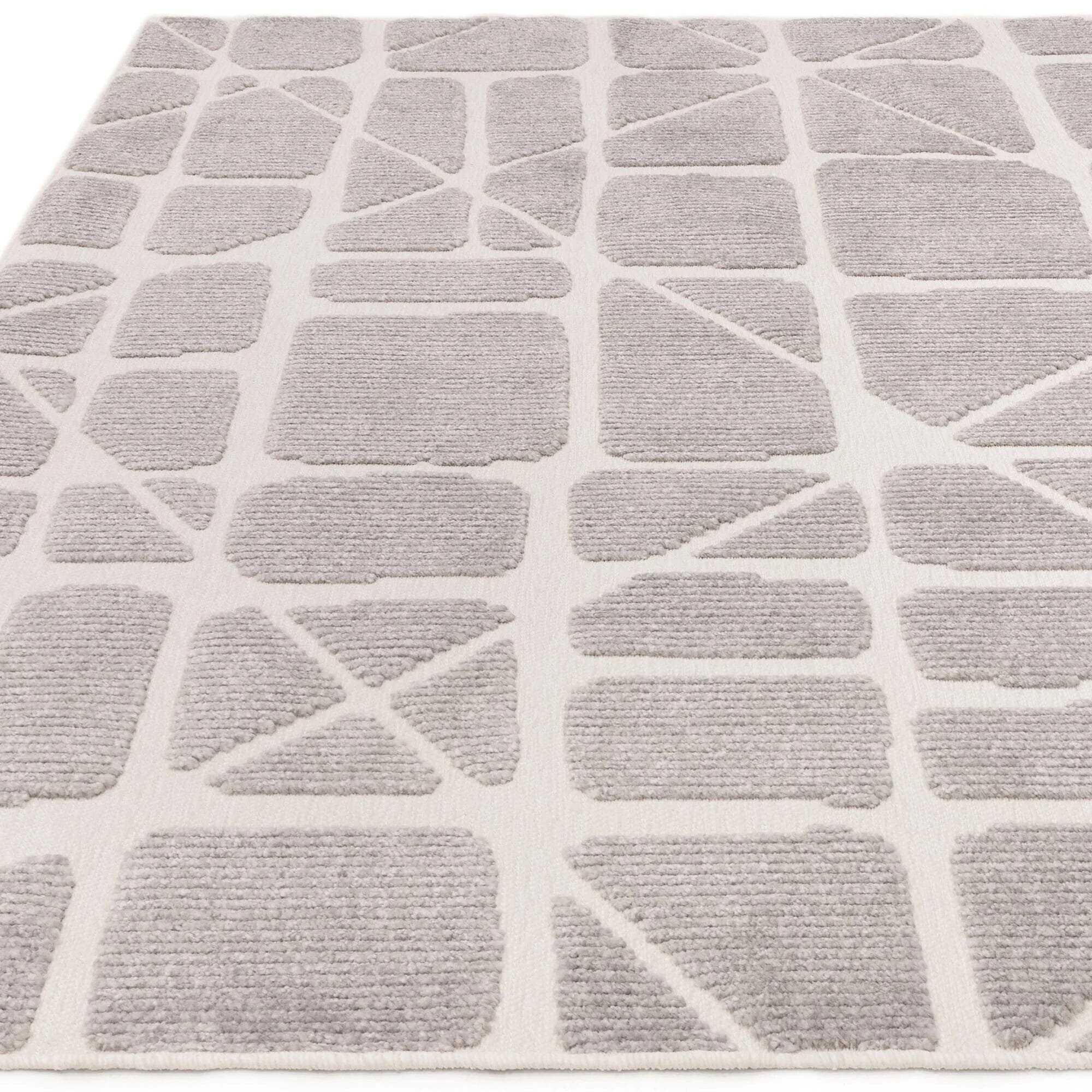 Braylin Grey & Cream Abstract Rug