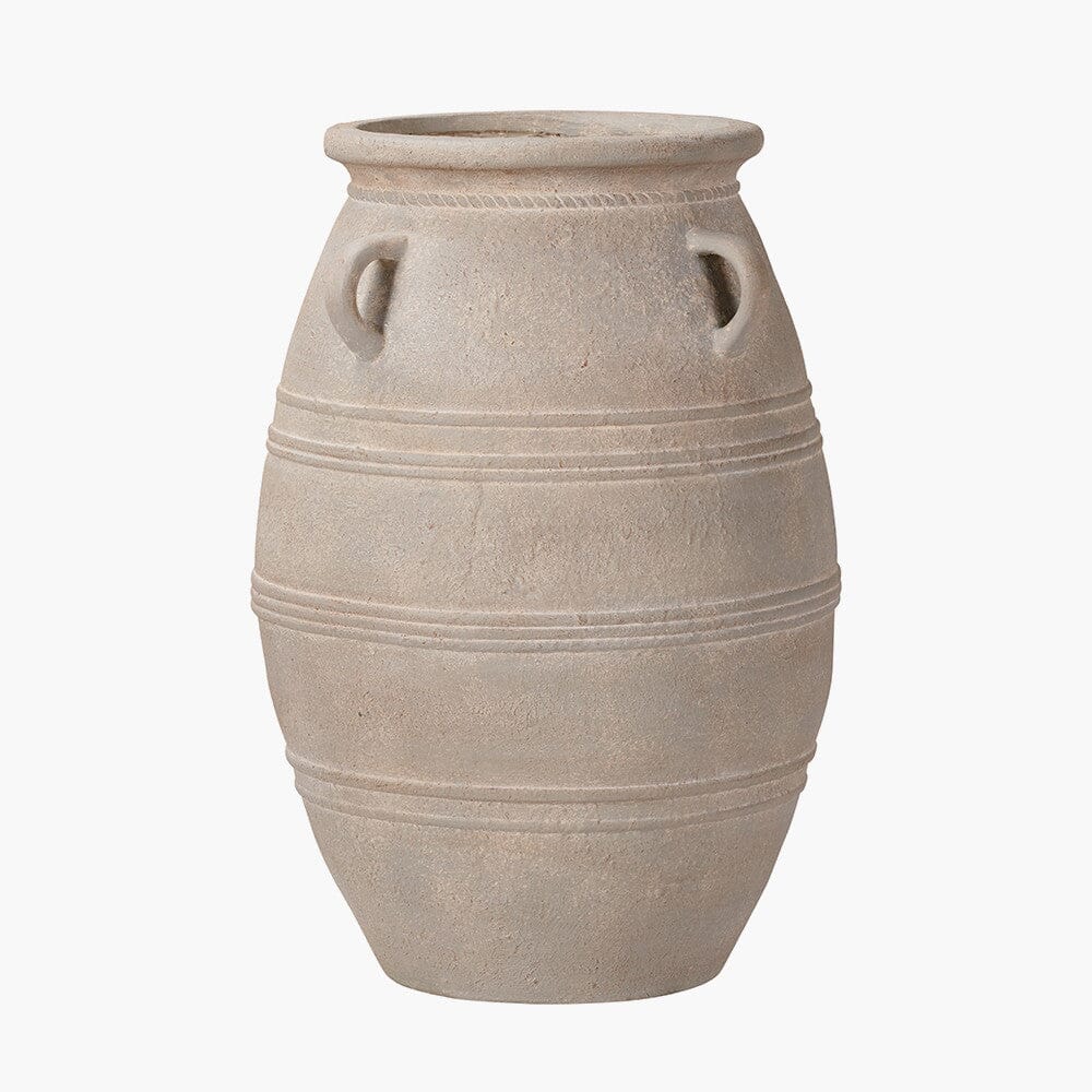 Brianna Large Grey Wash Decorative Vase with Handles Accessories