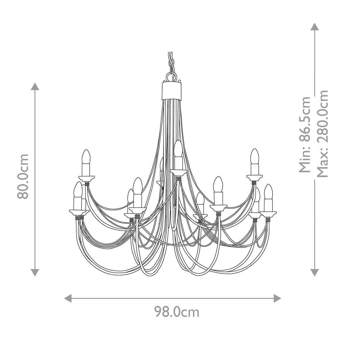 Brooke Black 12 Light Pendant Ceiling Light Lighting