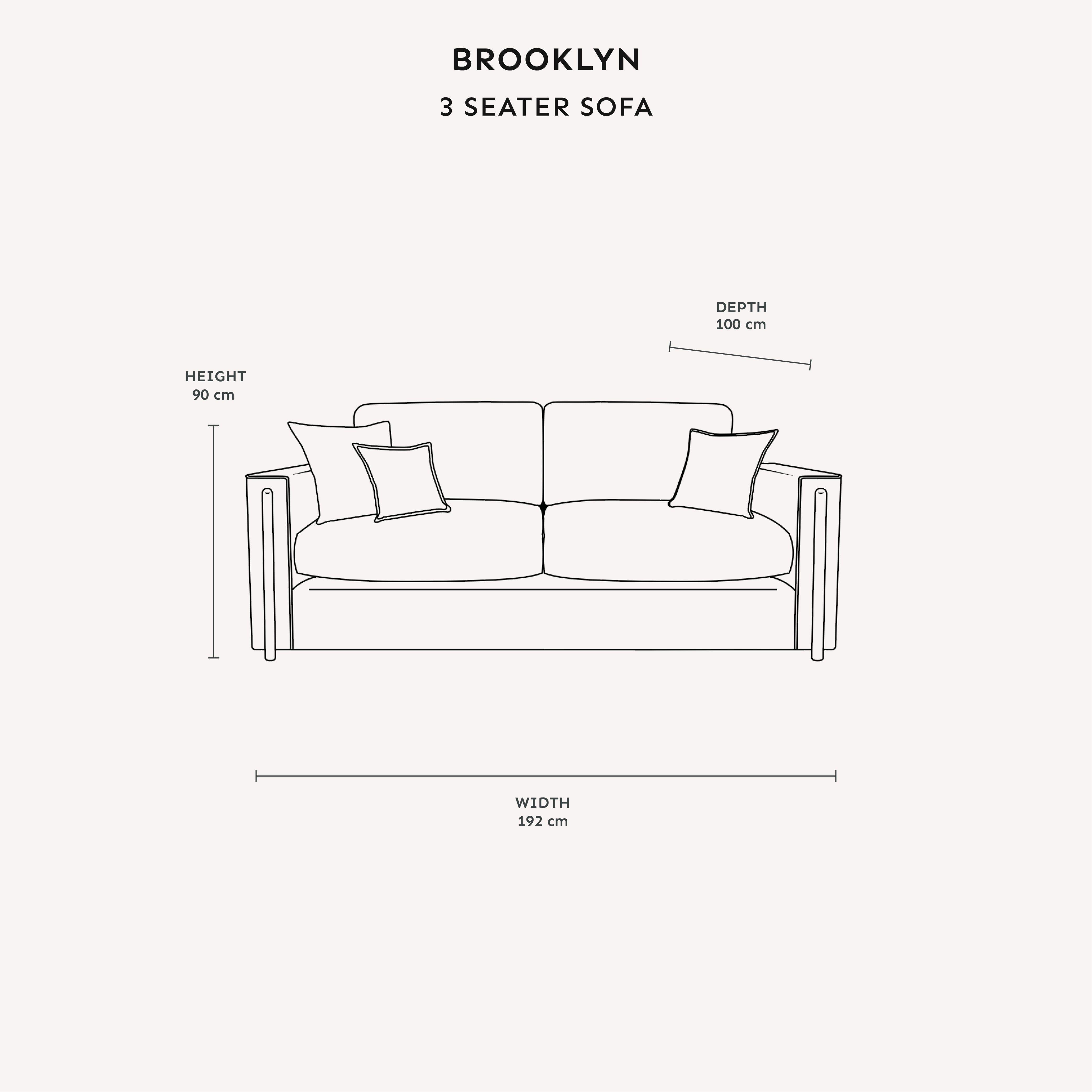 Brooklyn Mink Textured Chenille Sofa Range with Walnut Leg Detail Sofa 3 Seater