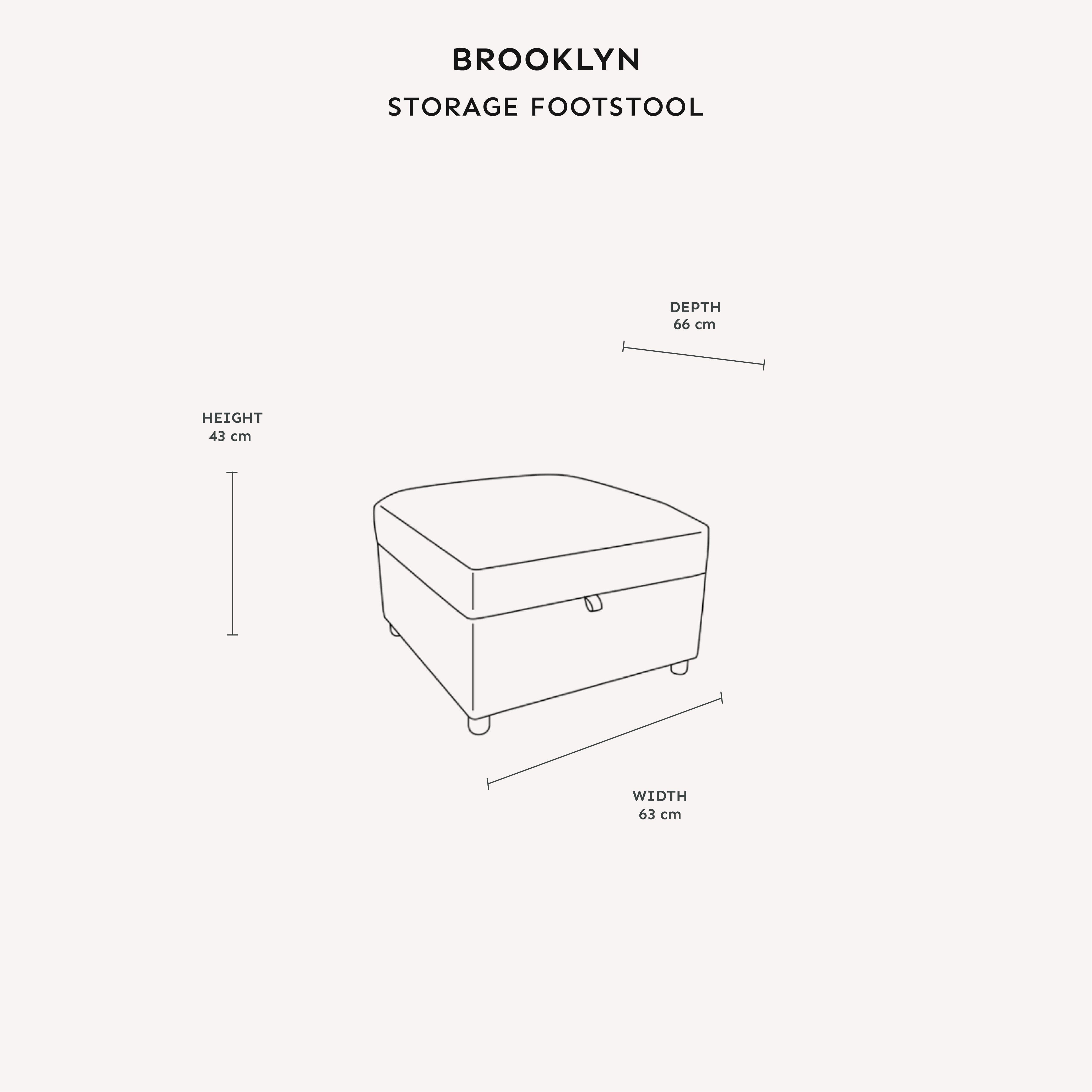 Brooklyn Mink Textured Chenille Sofa Range with Walnut Leg Detail Sofa Storage Footstool