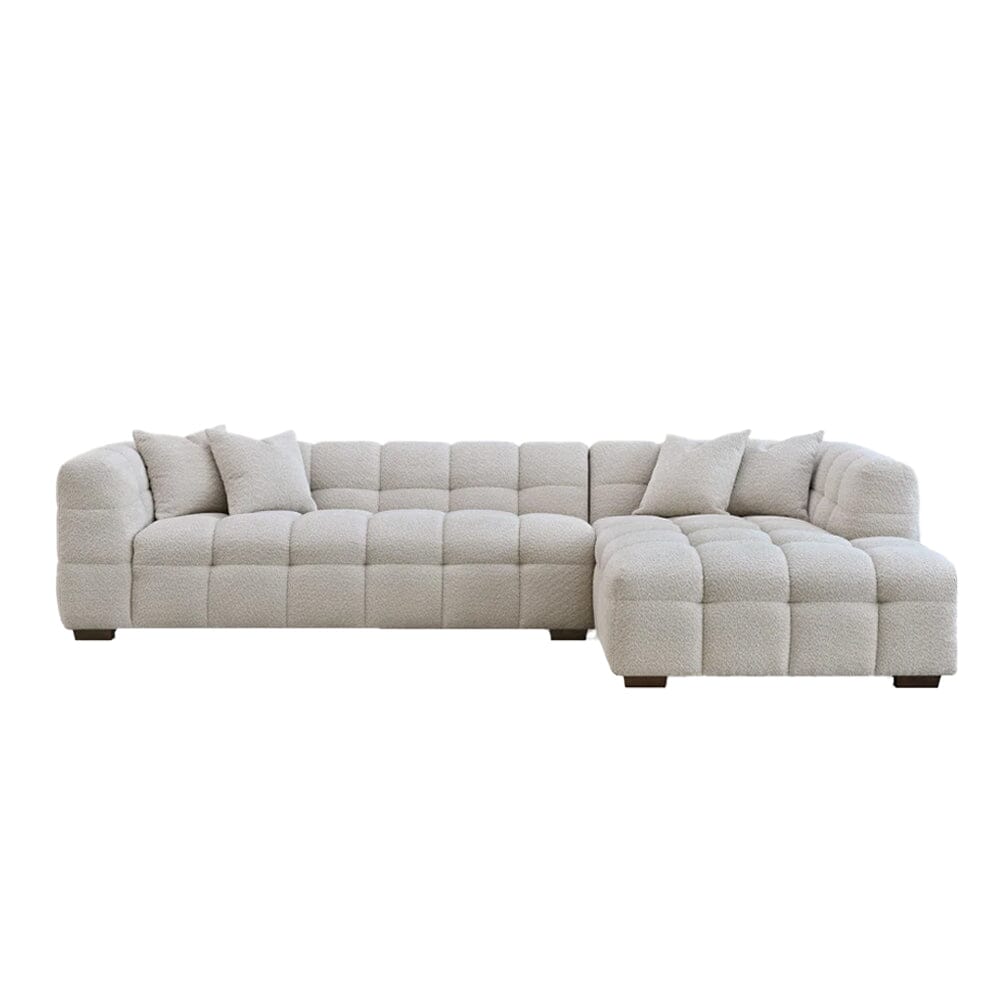 Bubble Tufted Oatmeal Boucle Chunky Sofa Range Sofa
