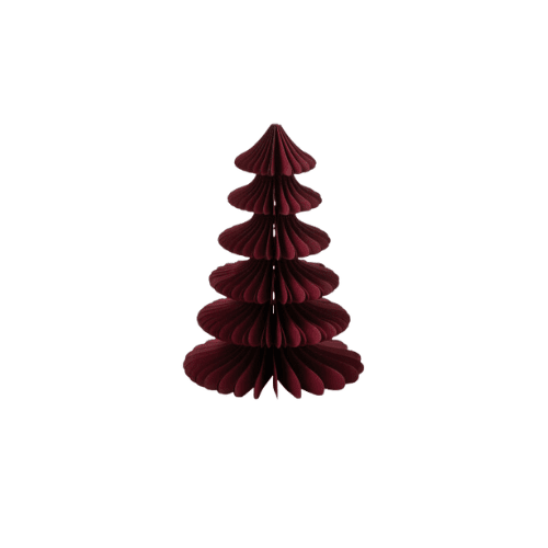 Burgundy Paper Christmas Tree Ornament Accessories
