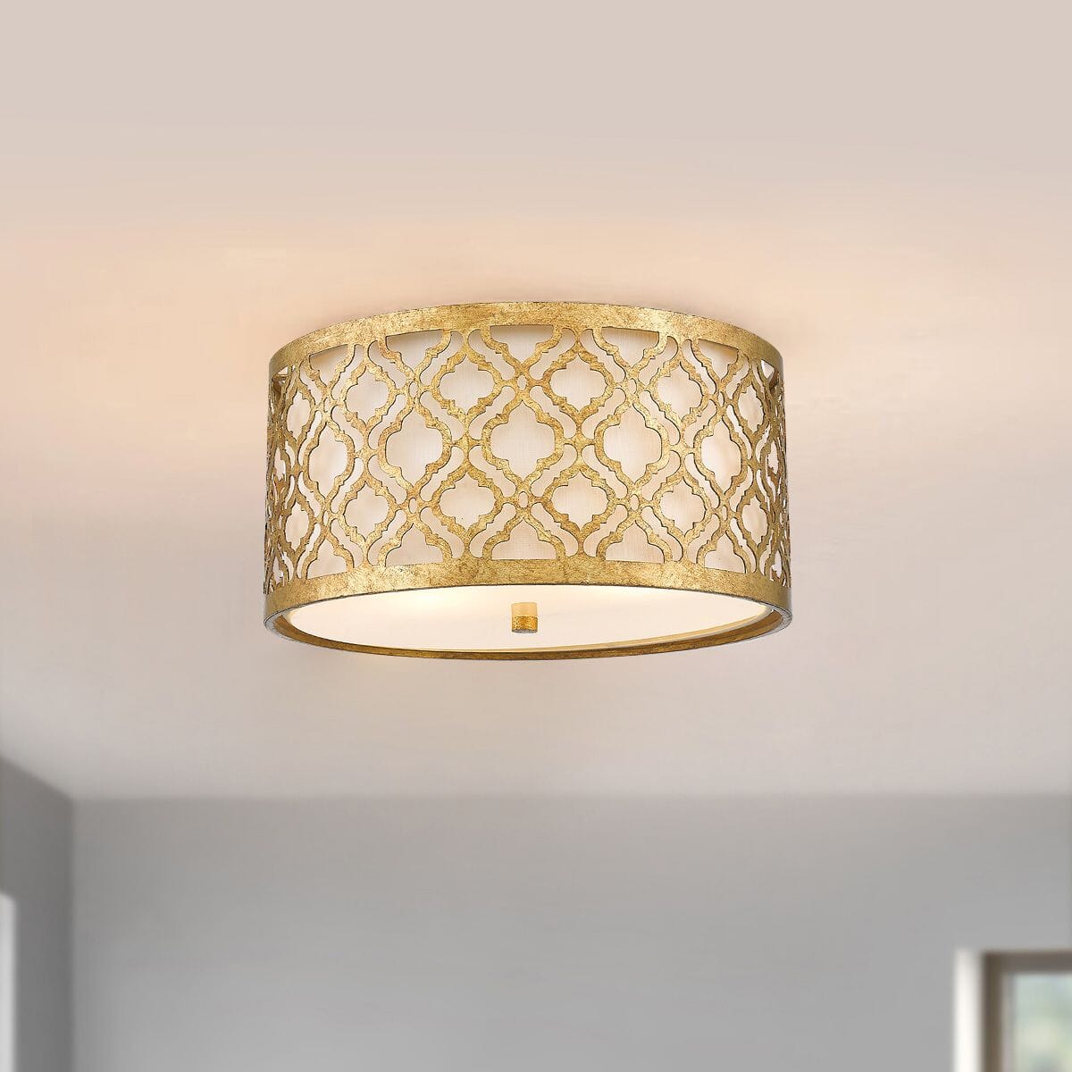 Caitlyn Gold 2 Light Flush Ceiling Light Lighting