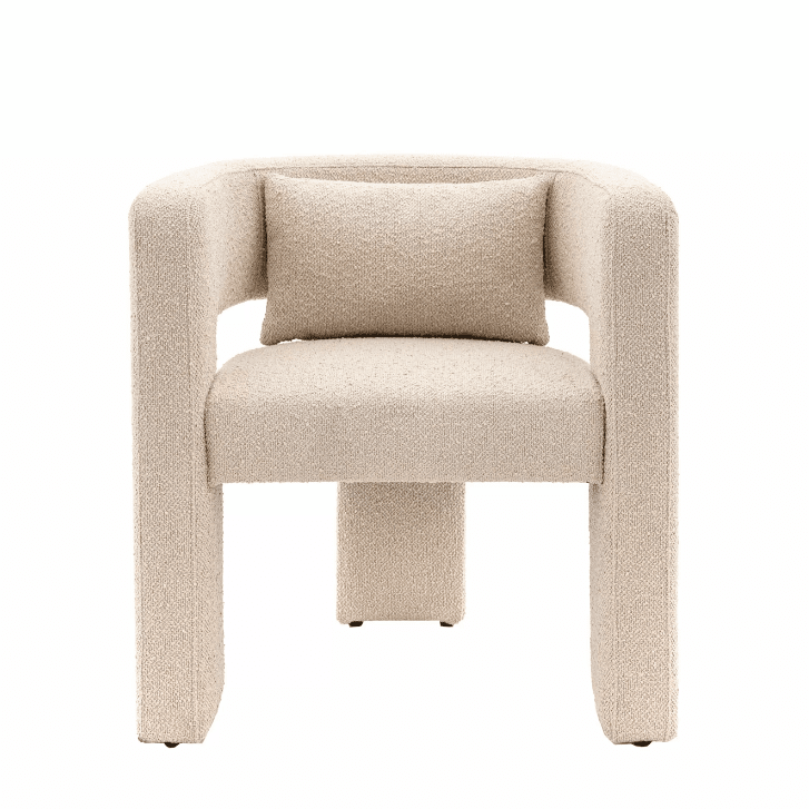 Camden Cream Boucle Curved Back Accent Chair Furniture