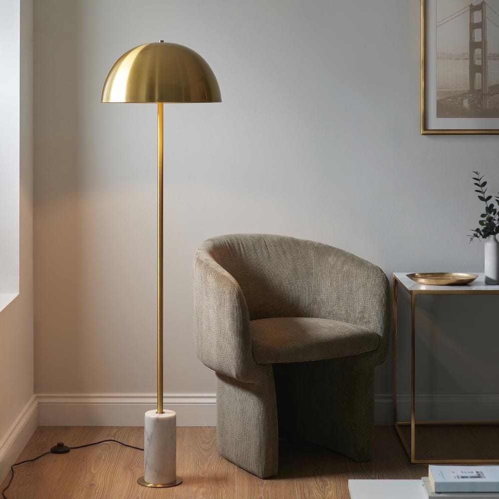 Camilla Gold & Marble Floor Lamp Lighting