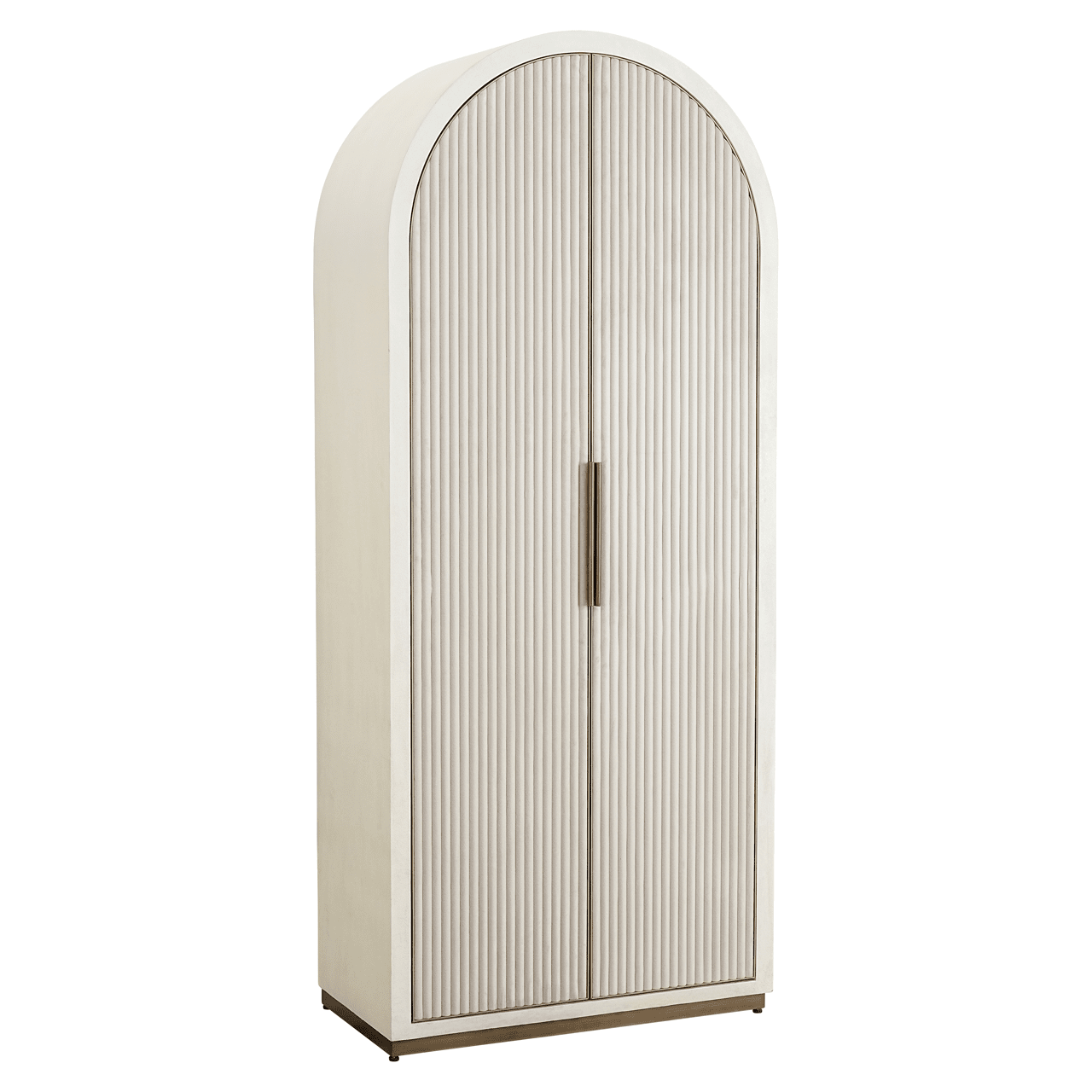 Camille Luxury Cream & Gold Ribbed Storage Cabinet Furniture