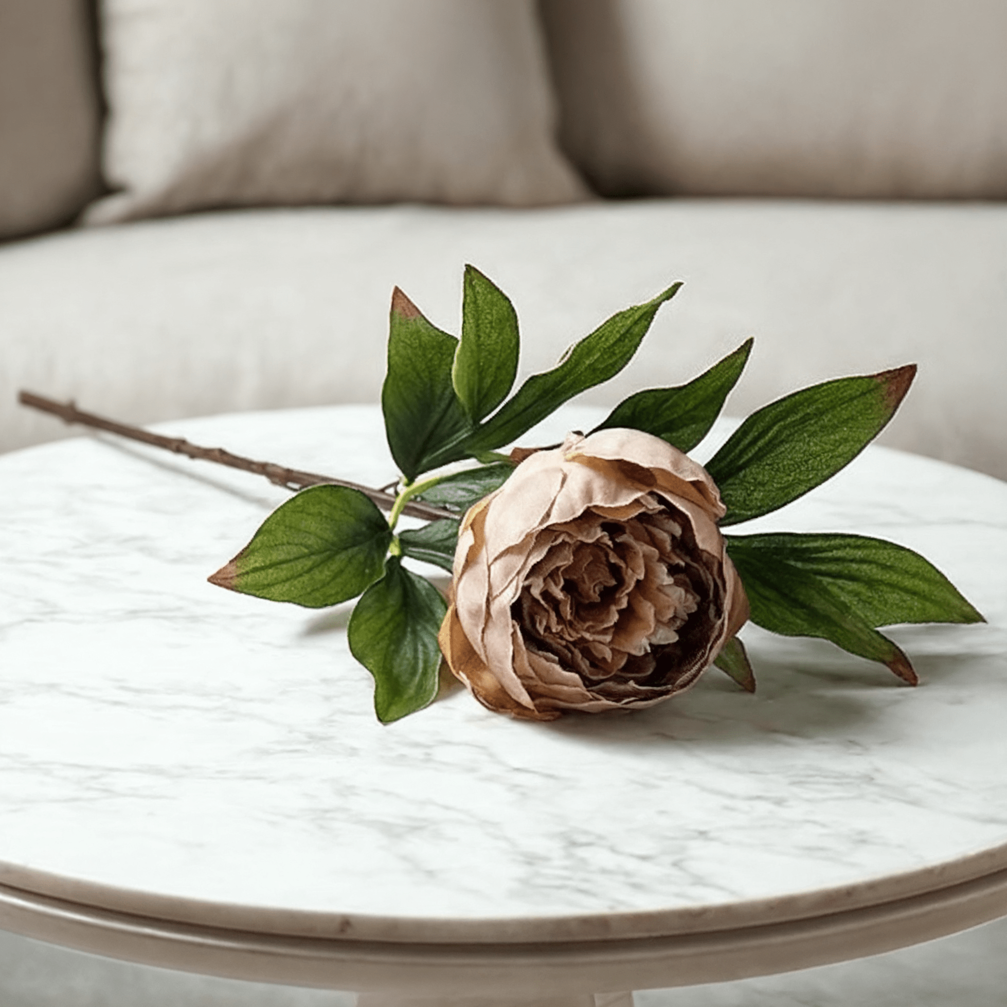 Caramel Faux Peony Single Stem Floral Accessories