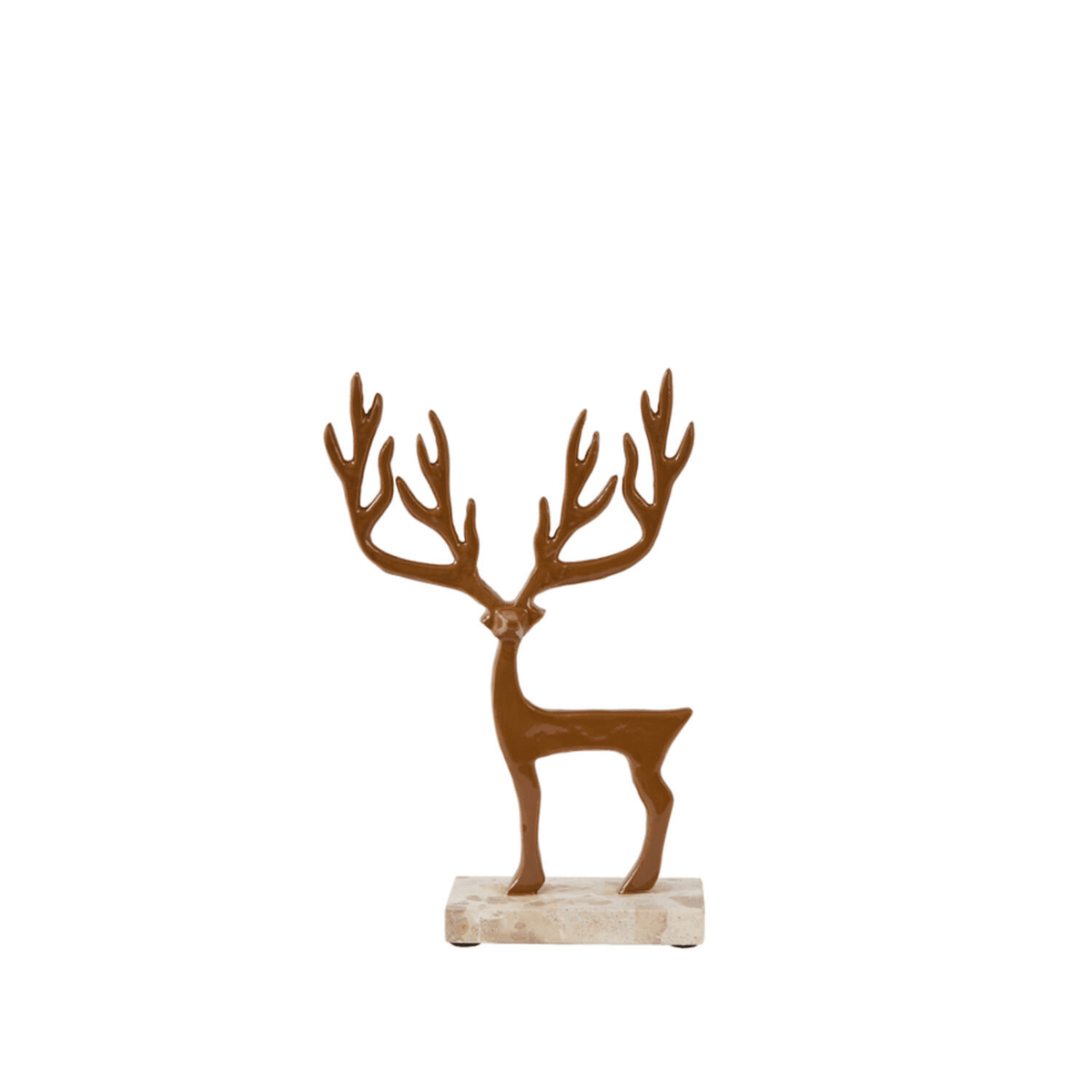Caramel Standing Reindeer Ornament on Marble Base Accessories