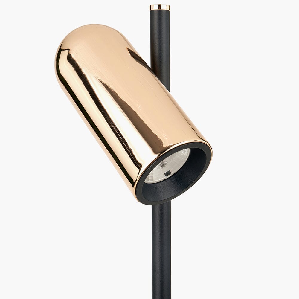 Carrara Black & Rose Gold LED Table Lamp Lighting