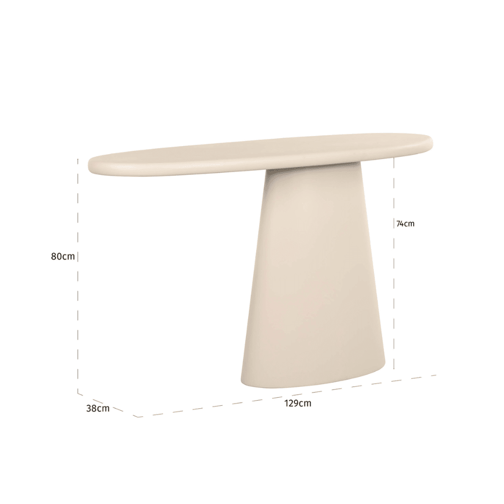 Carys Beige Oval Top Console Table Furniture