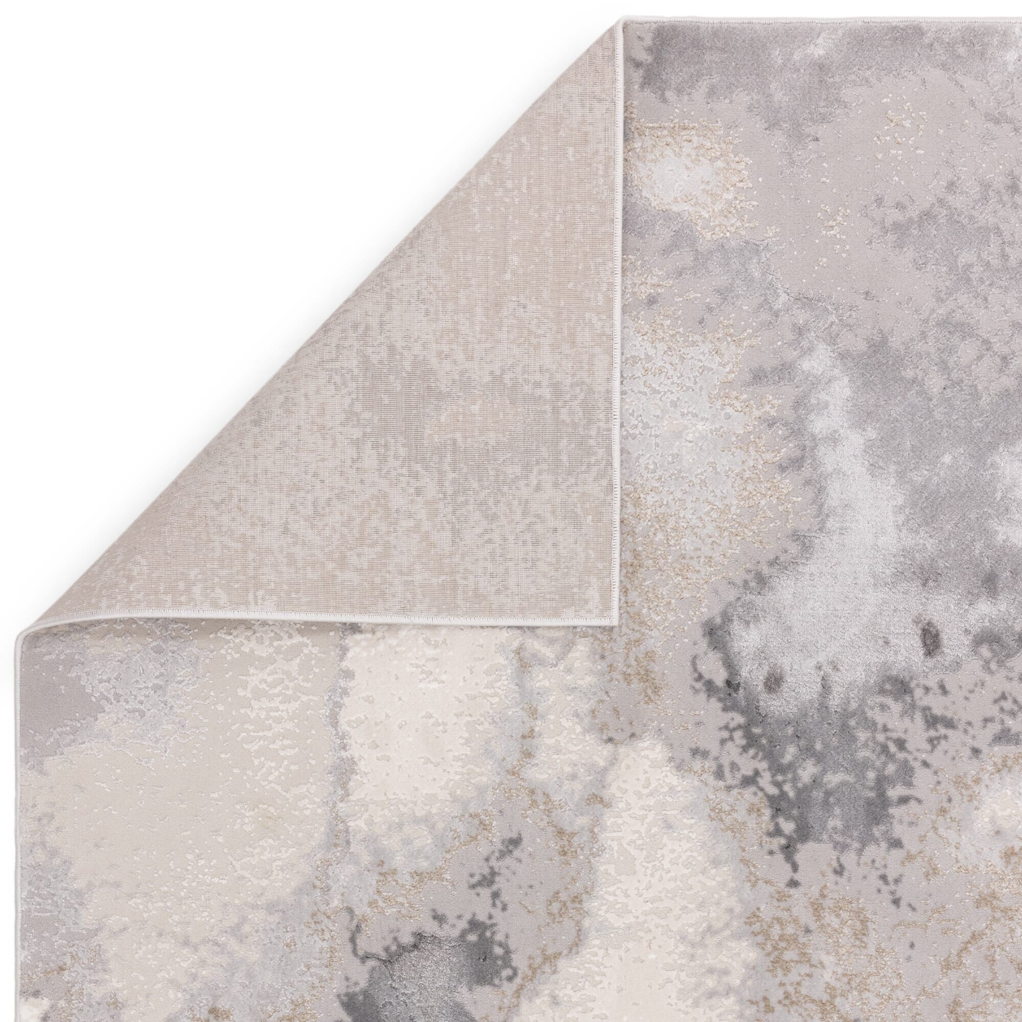 Caselle Grey & Cream Metallic Abstract Rug