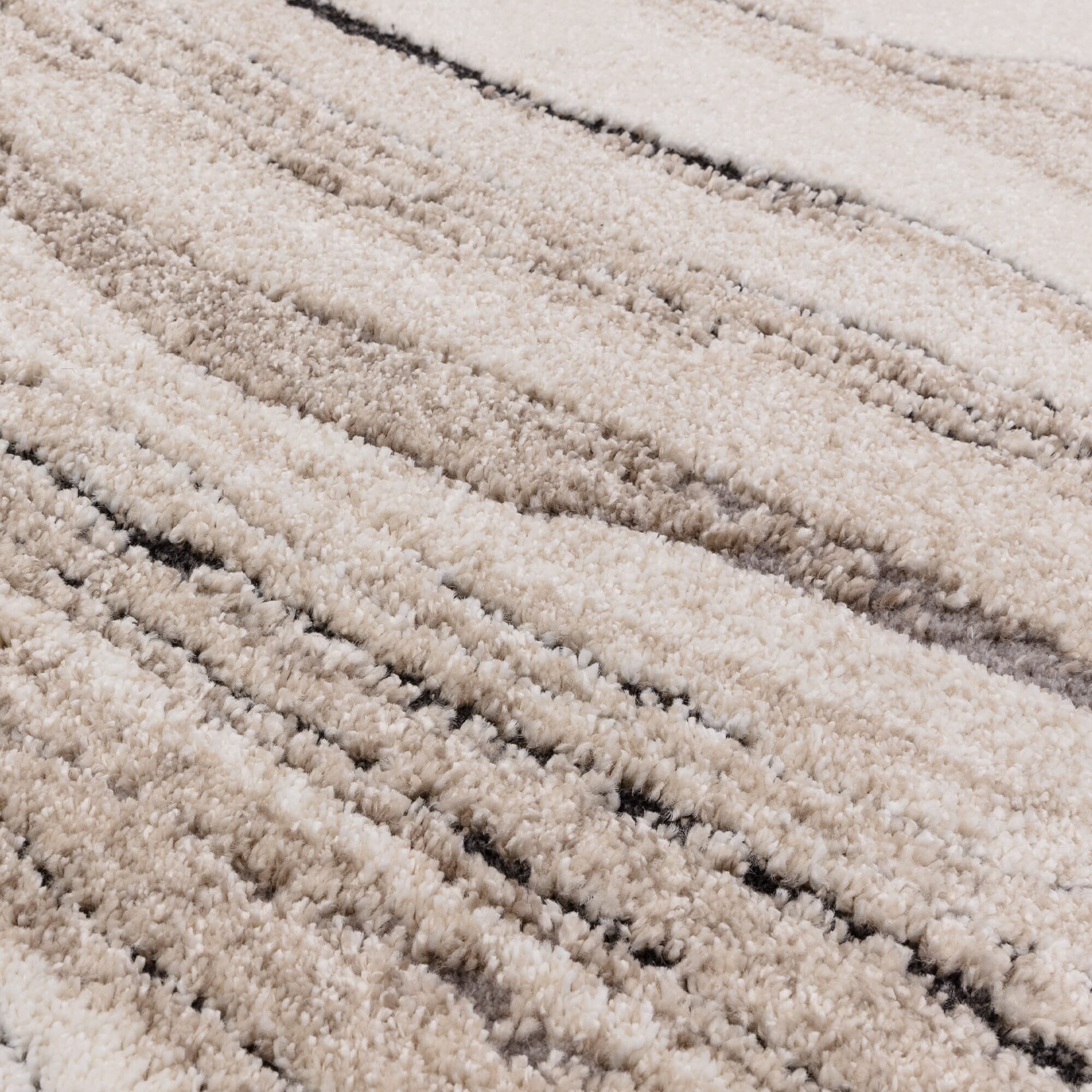 Casoria Cream & Beige Marble Effect Rug