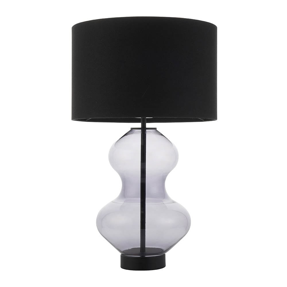 Cassie Tinted Glass Table Lamp with Black Shade Lighting