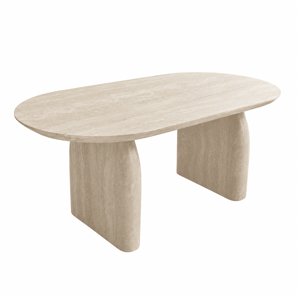 Celeste Oval Neutral Marble Effect Dining Table Furniture