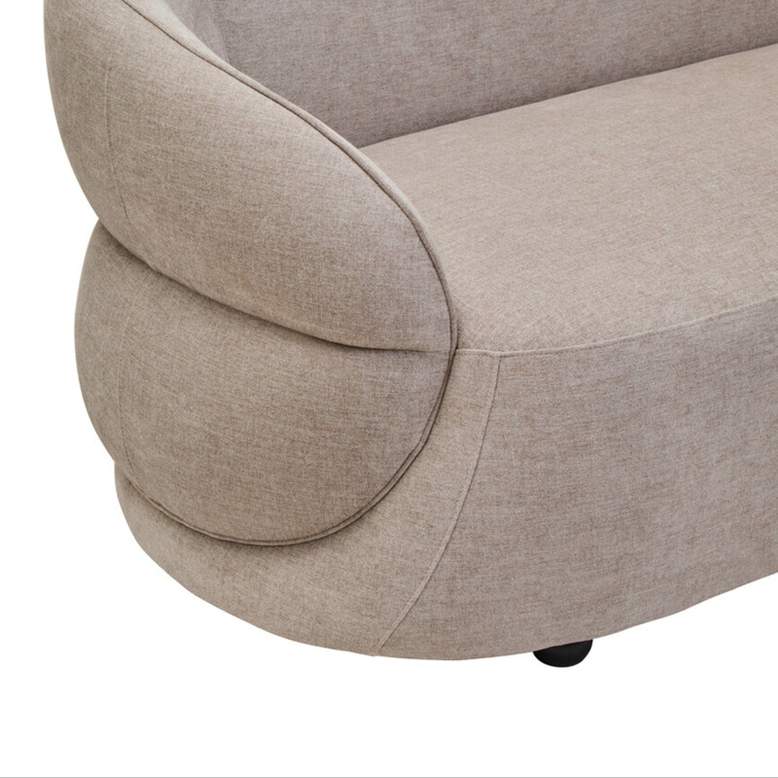 Cellio Taupe Chenille 3 Seater Curved Sofa Sofa