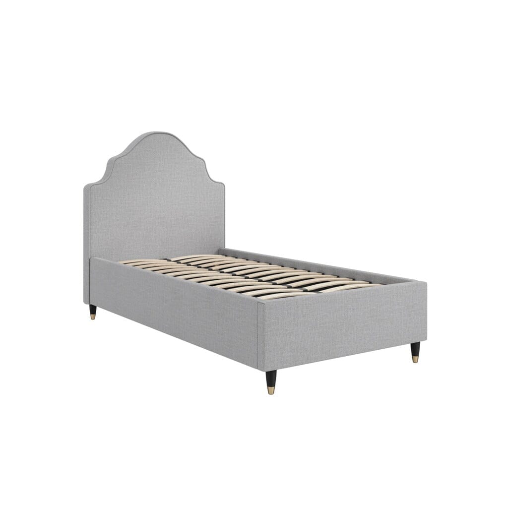 Charleston Light Grey Luxury Curved Single Bed Beds and Headboards