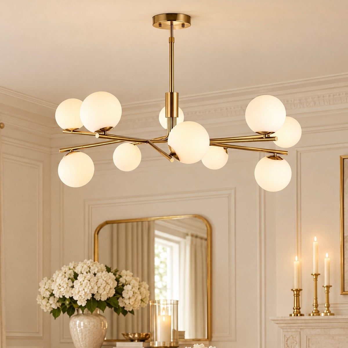 Charlie Gold 10 Light Pendant Ceiling Light Lighting