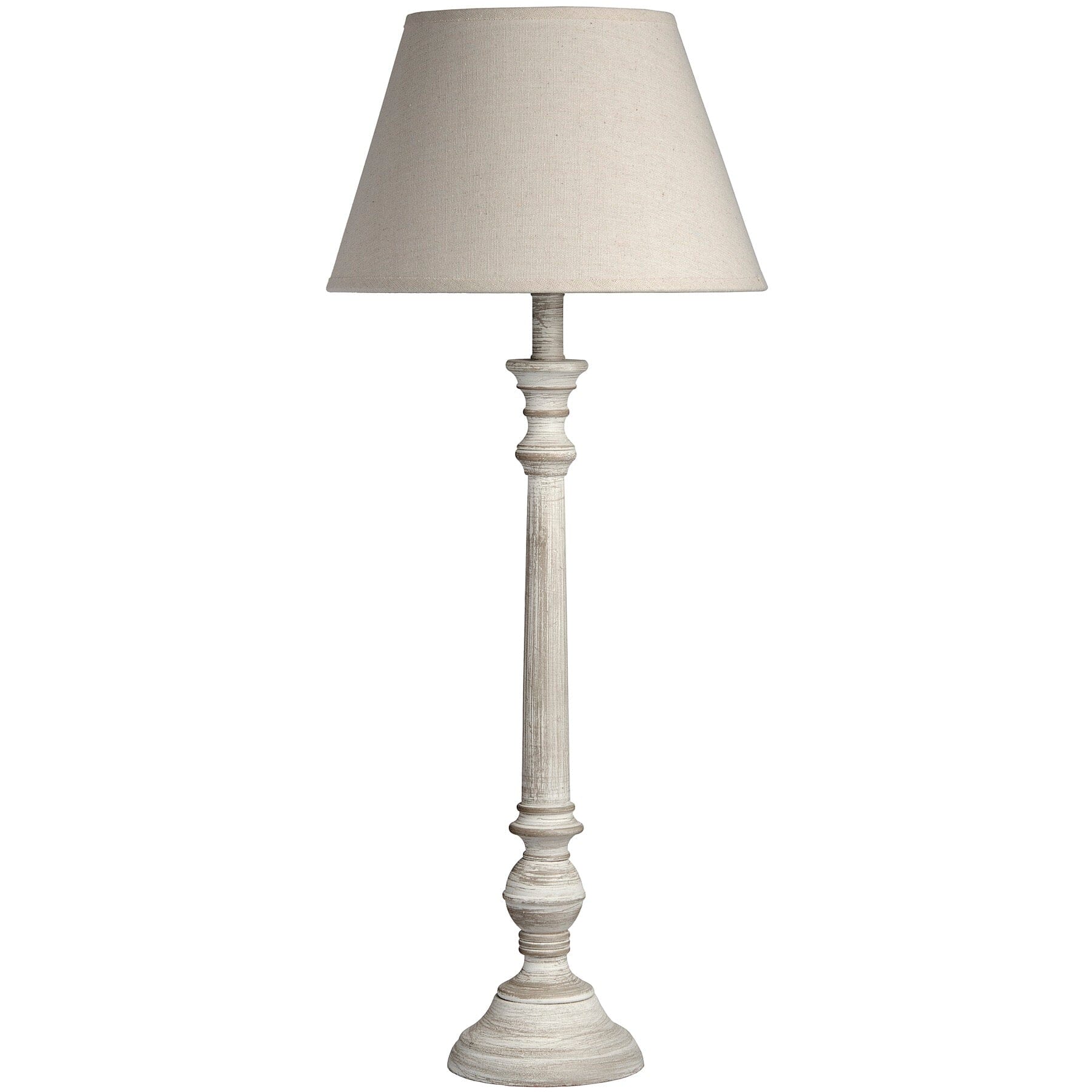 Chatsworth Tall Wooden Thin Table Lamp with Neutral Shade Lighting