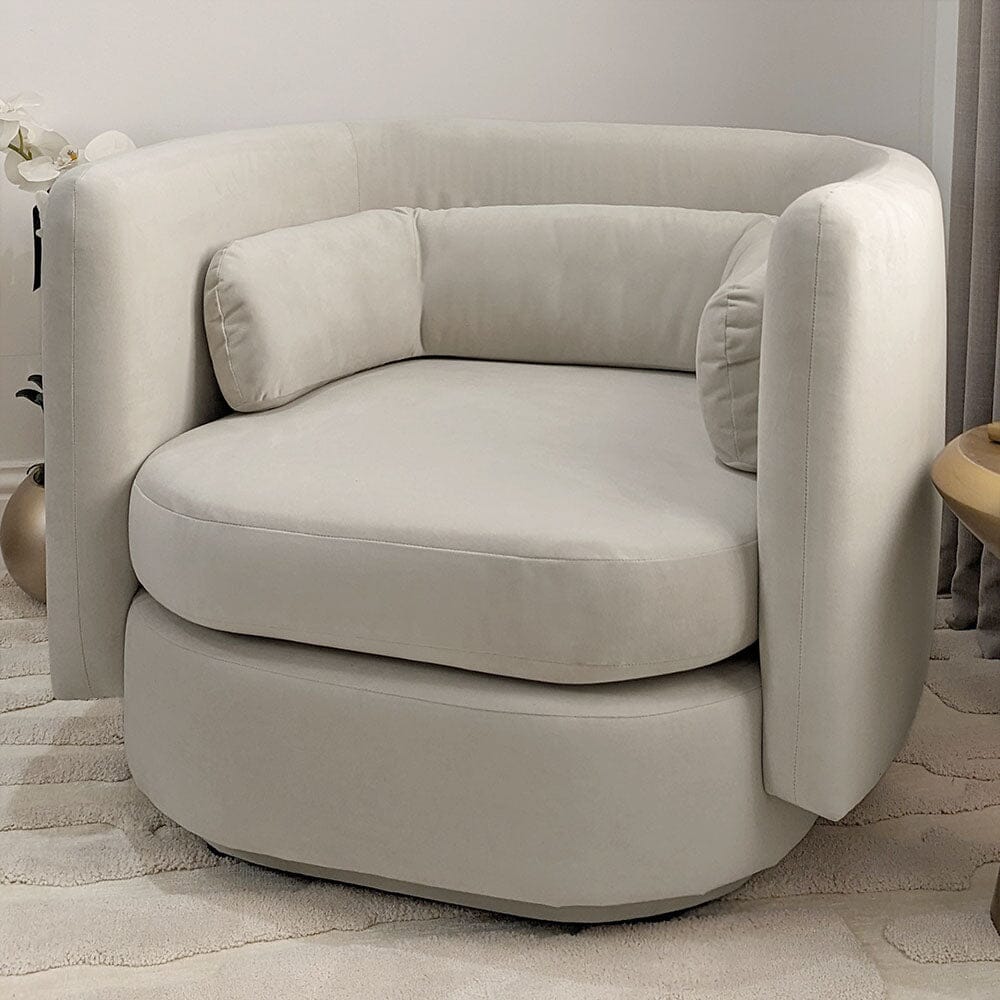 Chicago Smoke Grey Velvet Curved Back Accent Chair Furniture