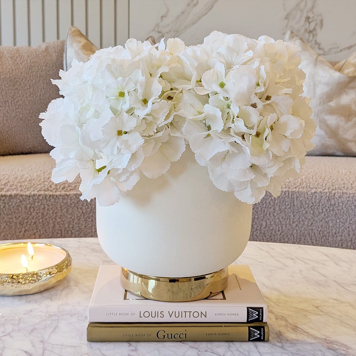 Cinzia Large Ceramic White & Gold Planter Accessories