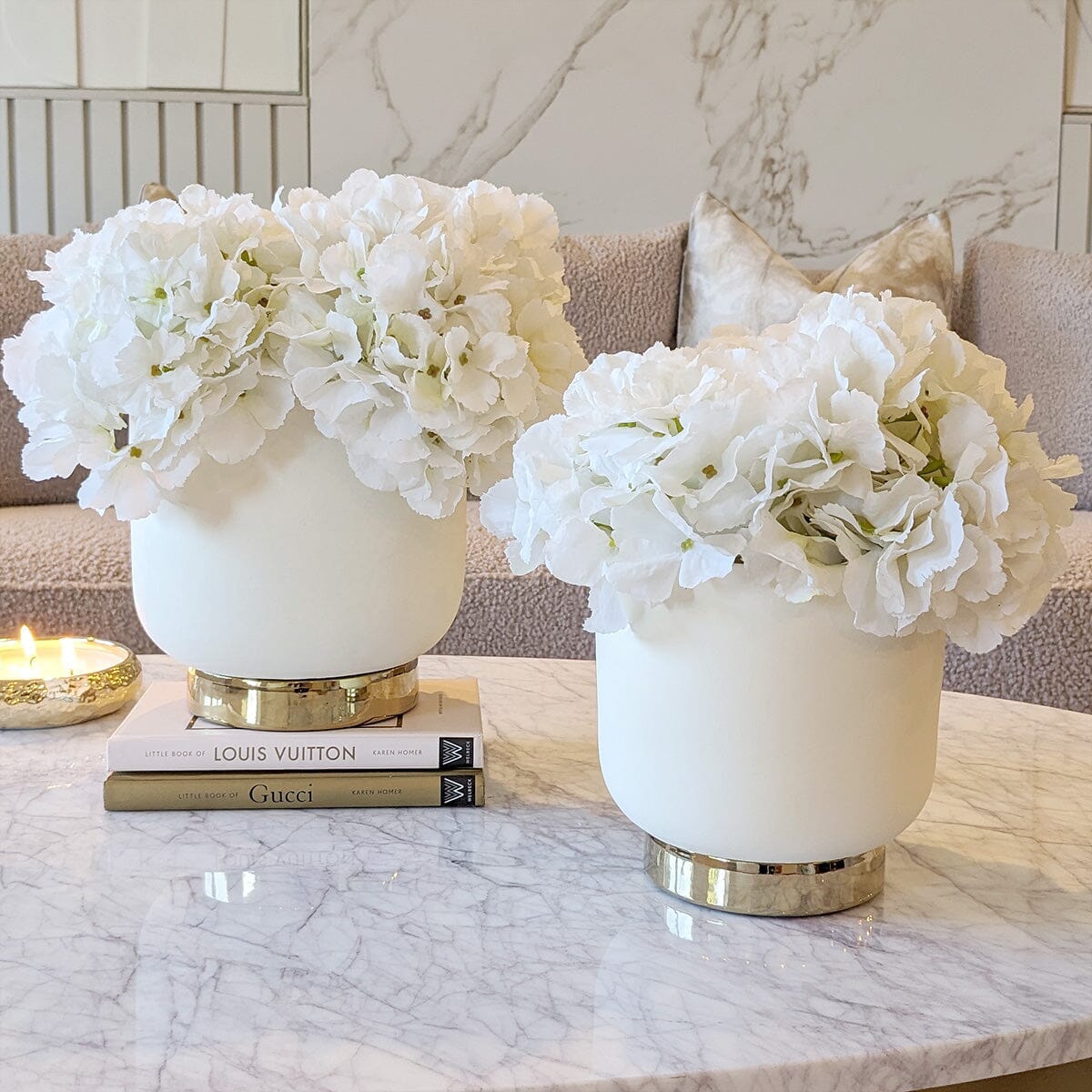 Cinzia Large Ceramic White & Gold Planter Accessories