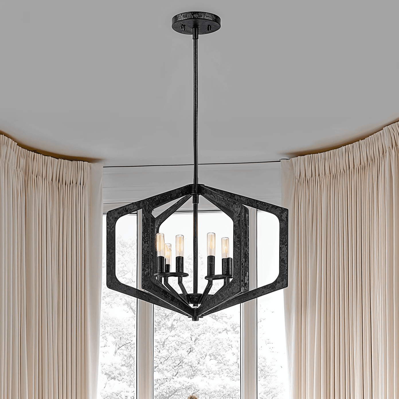 Clarisse Black 4 Light Pendant Ceiling Light Lighting