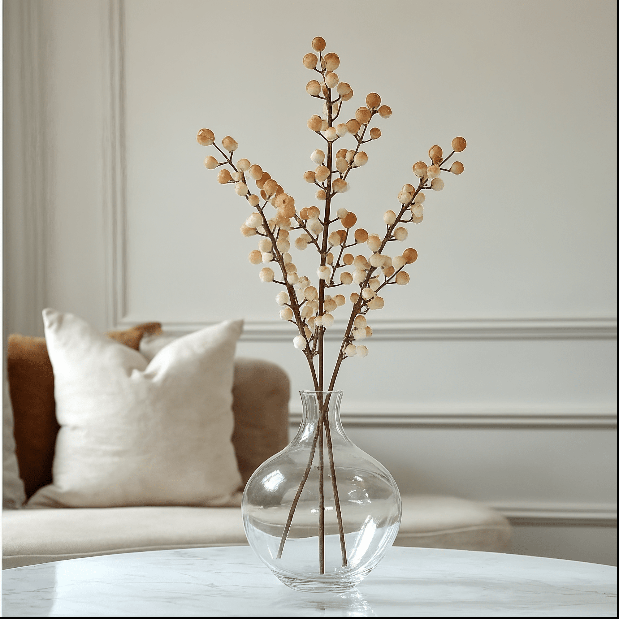 Coffee Faux Berry Single Stem Floral Accessories