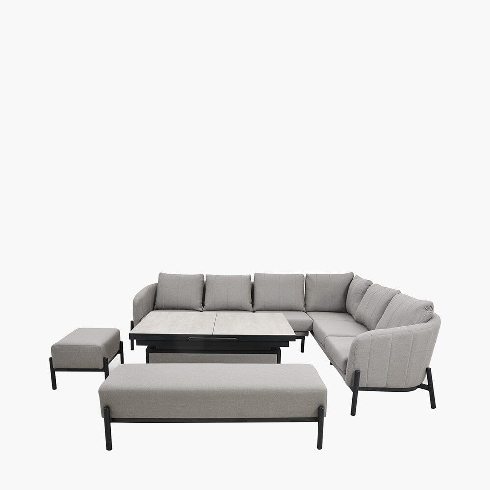 Coppola Putty Outdoor Large Corner Sofa Set with Adjustable Table Outdoor