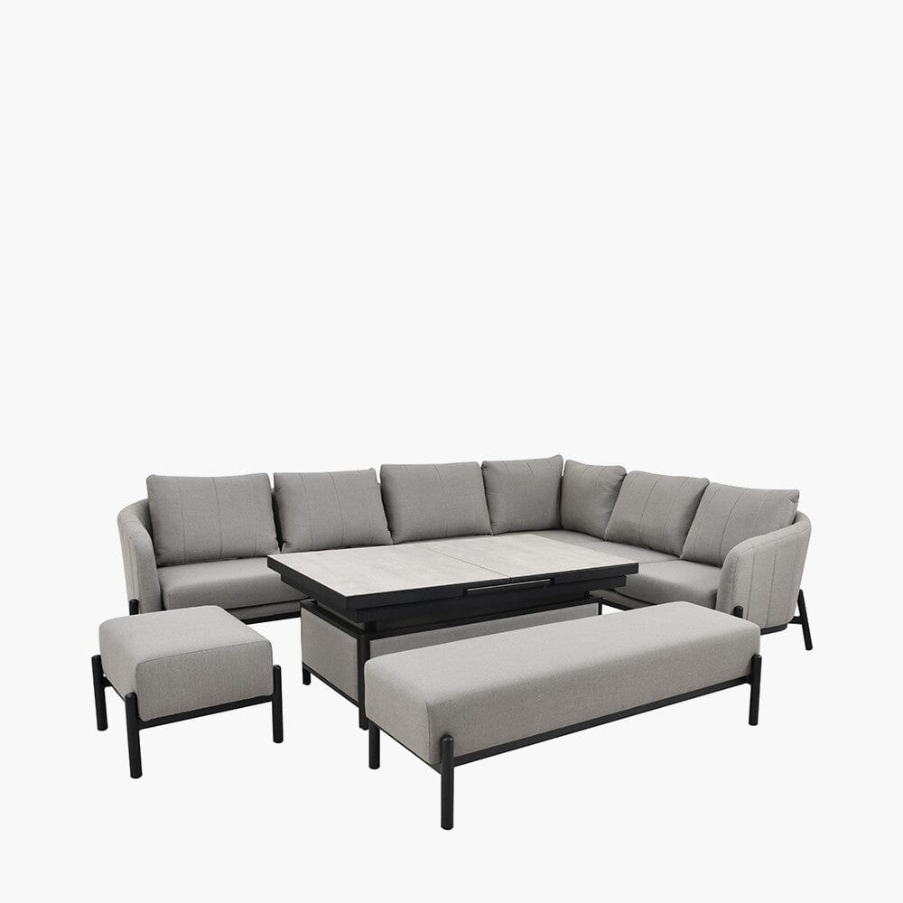 Coppola Putty Outdoor Large Corner Sofa Set with Adjustable Table Outdoor