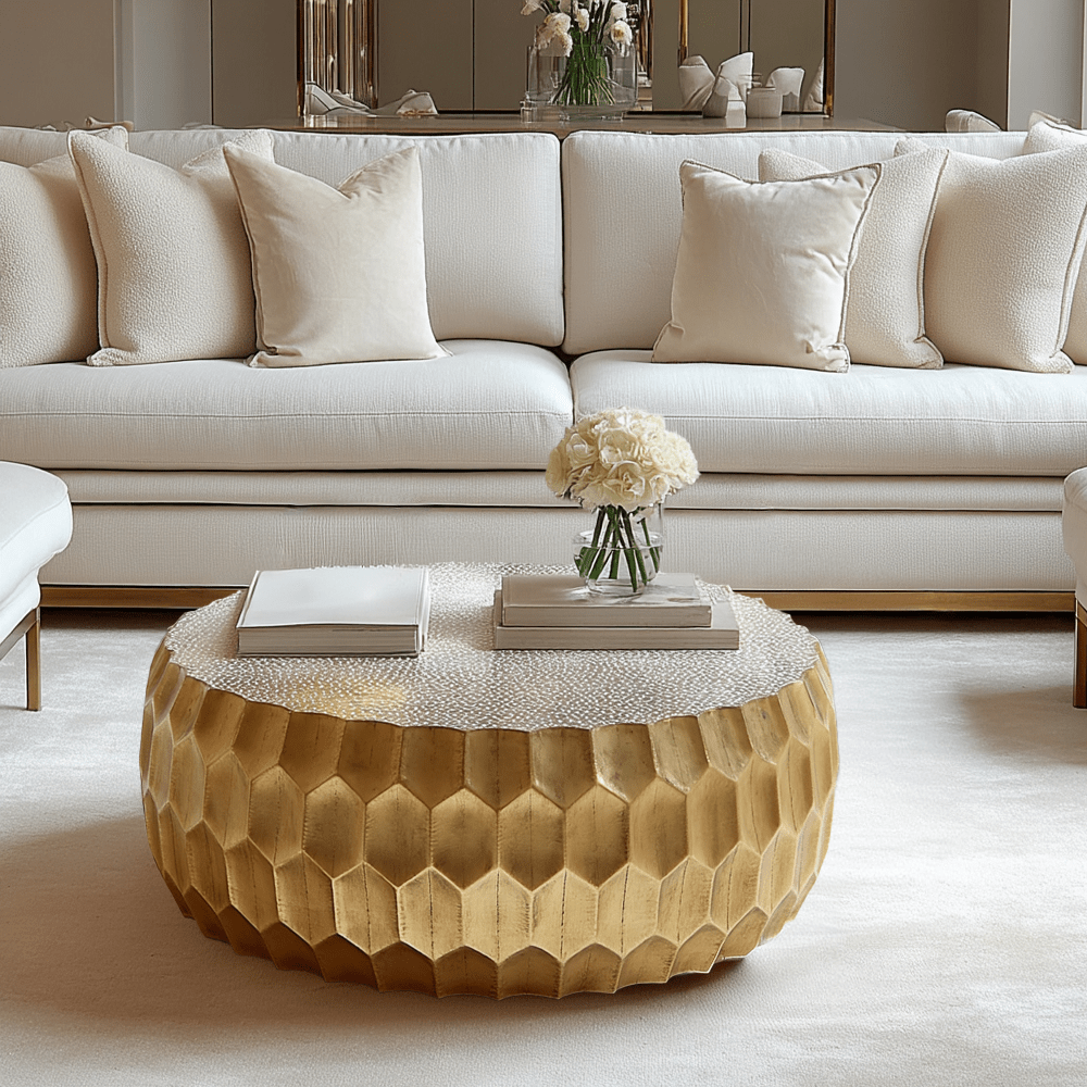 Cora Antique Gold Round Coffee Table Furniture