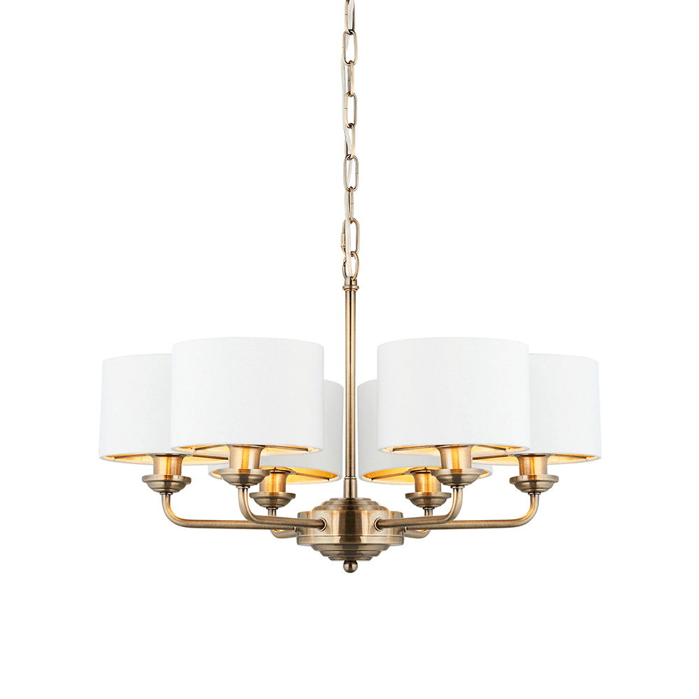 Coralia Brass 6 Light Pendant Ceiling Light Lighting