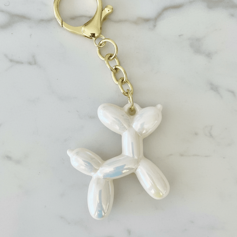 Cream Balloon Dog Keyring Accessories