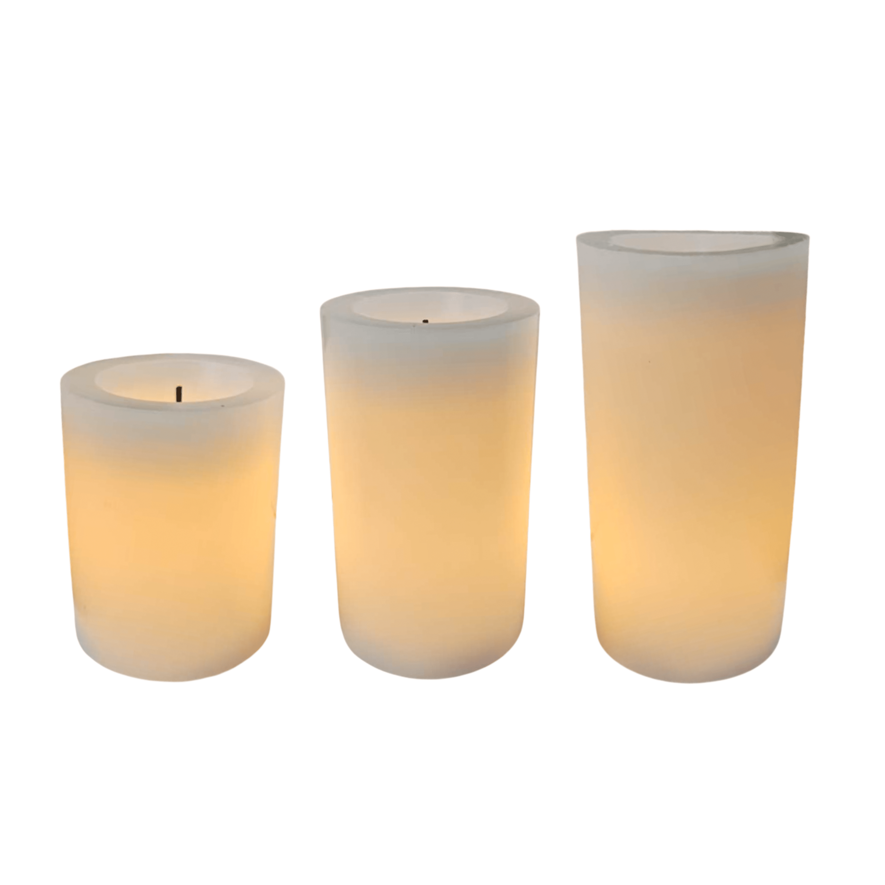 Cream Burnt Effect Realistic LED Candles - Set of 3 Fragrance