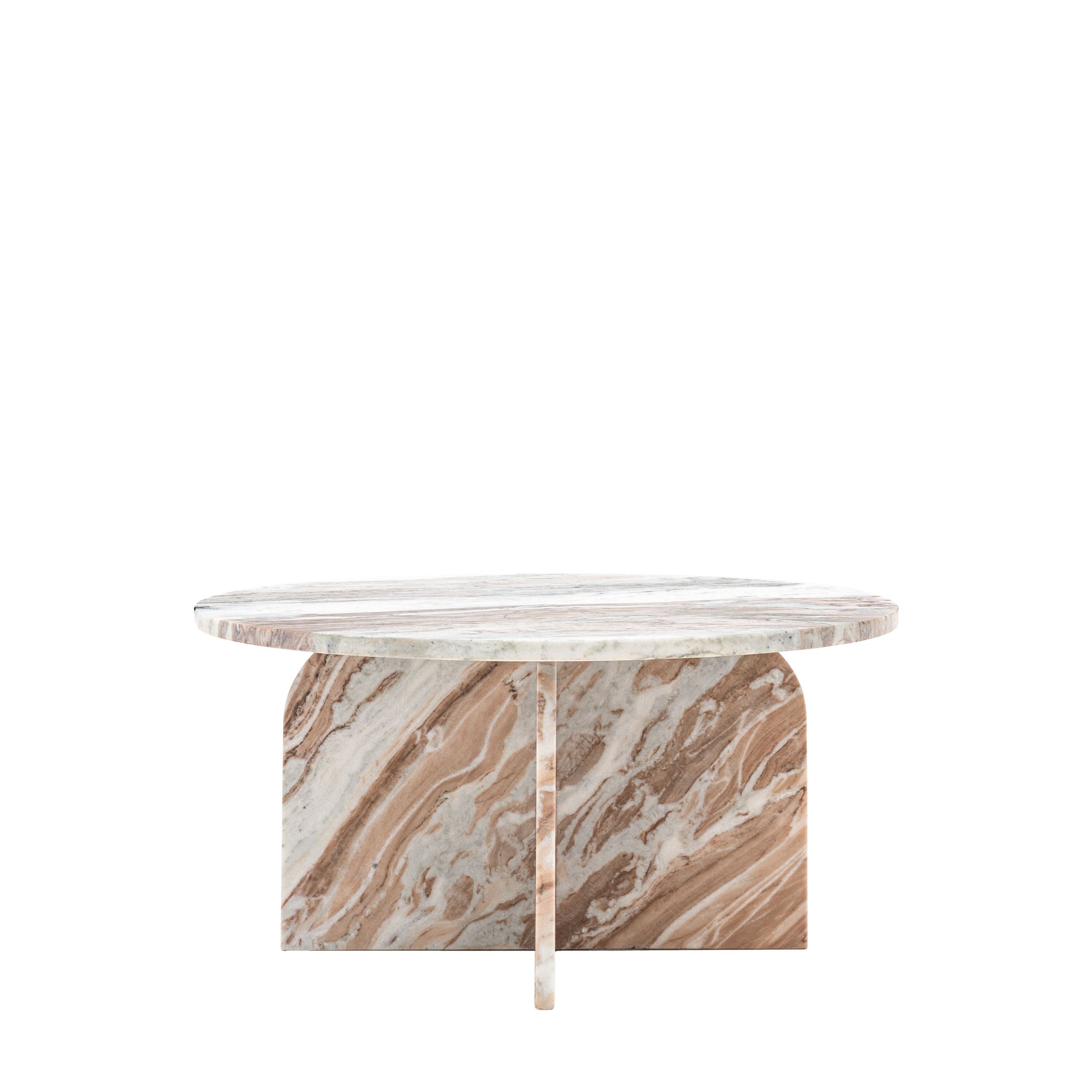 Cream & Coffee Abstract Natural Marble Coffee Table Furniture