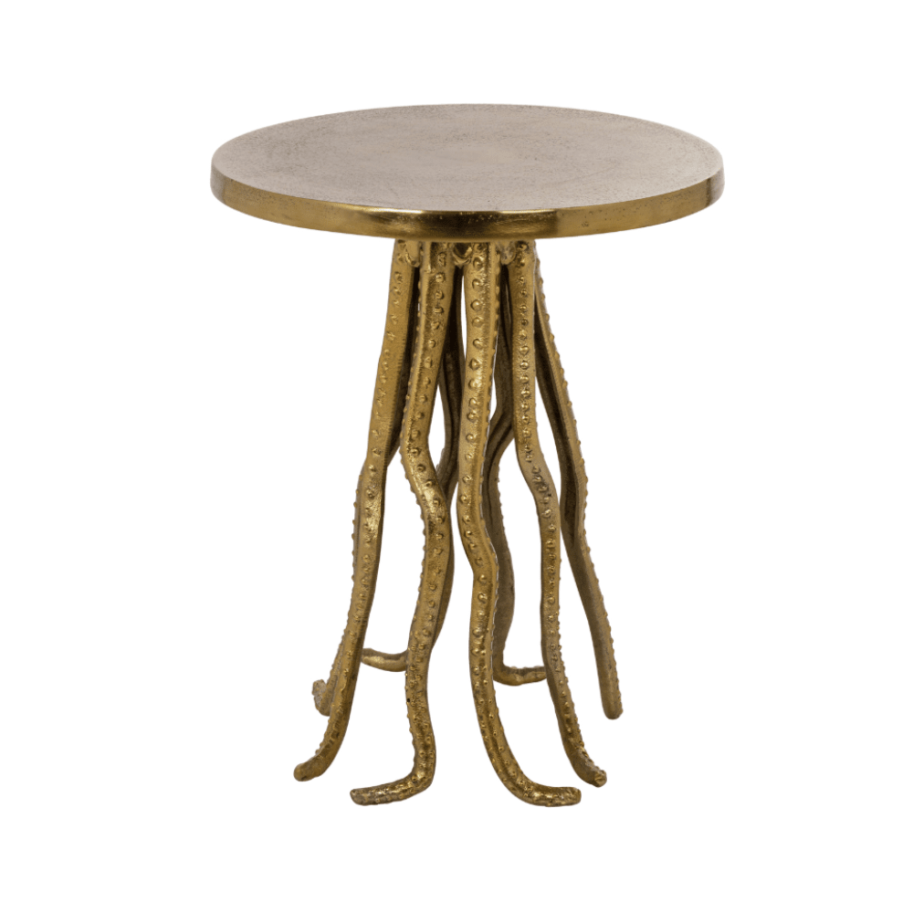 Cristella Brushed Gold Statement Side Table Furniture